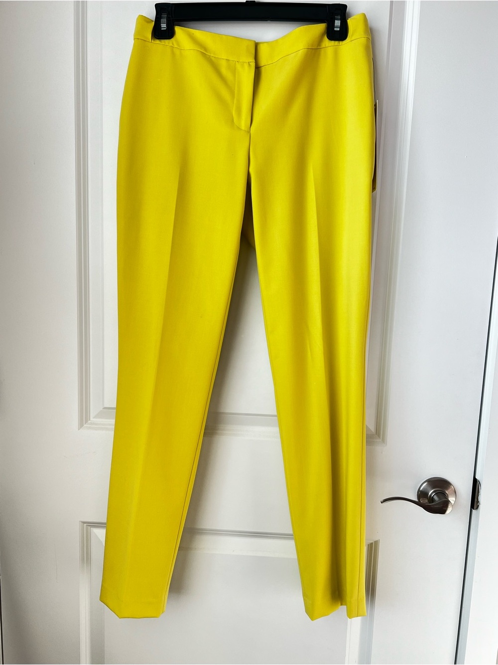 Calvin Klein Bright Yellow Slim Ponte Ankle Pants